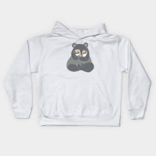 Yoga bear Grey Kids Hoodie